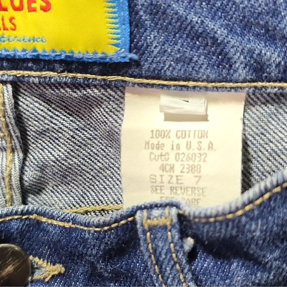 Paris Blues Girls Flared Blue Jeans 100% Cotton Denim Studded Pockets Size 7